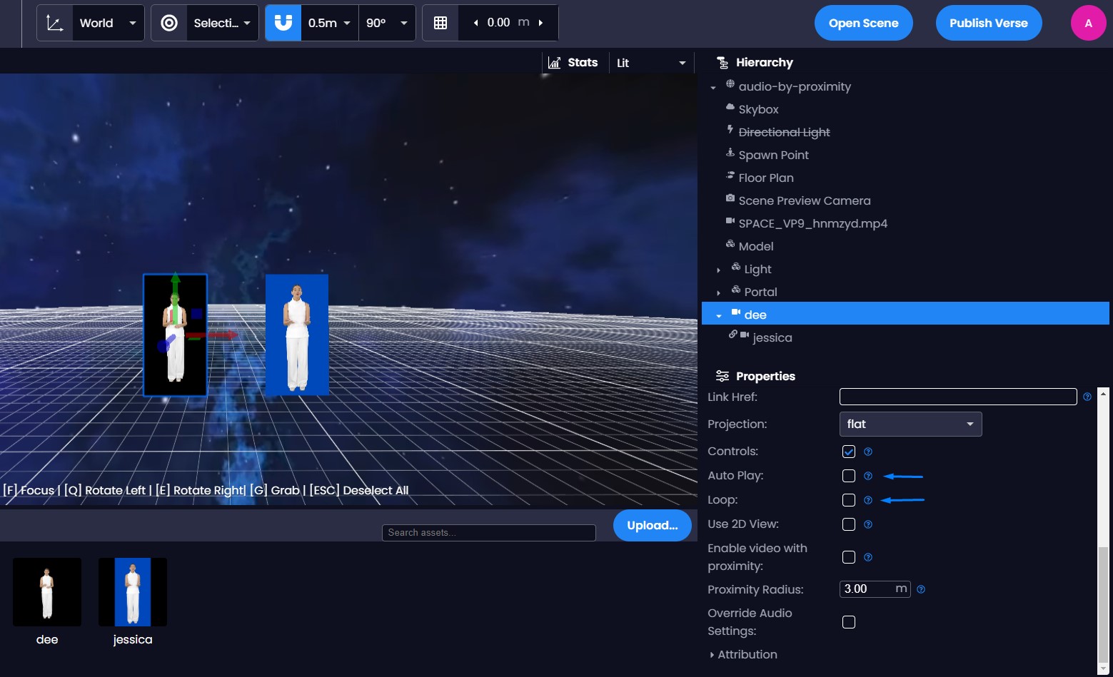 proximity element in Creator