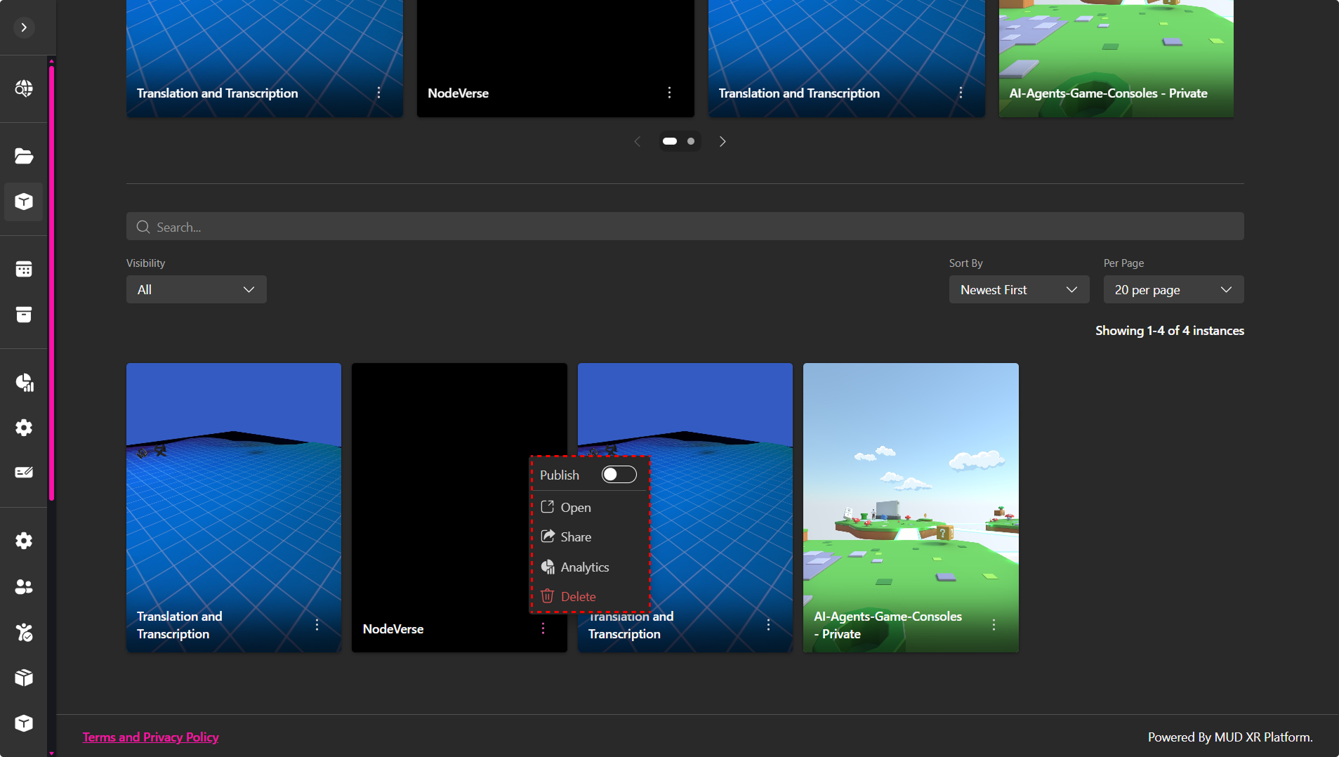 Creator Projects Page