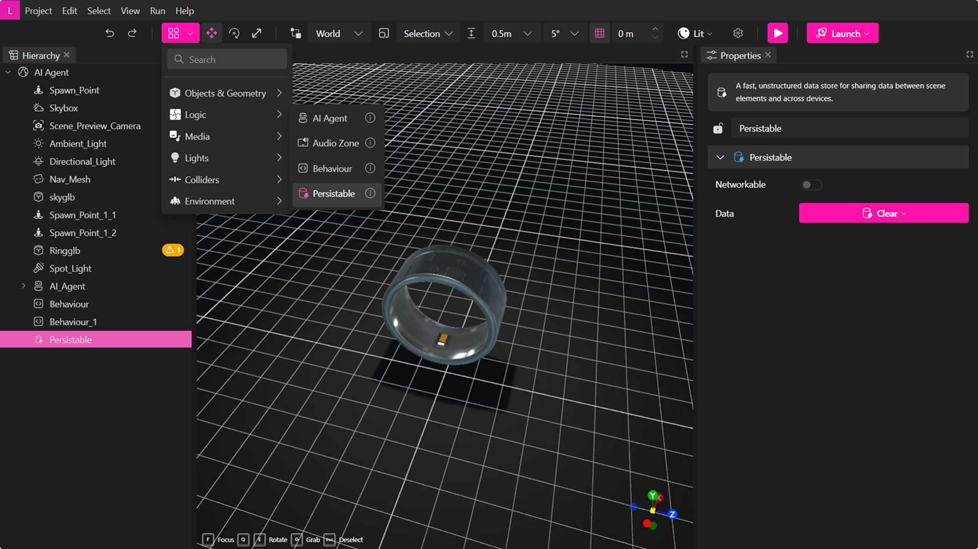 AI Agent in Elements Menu
