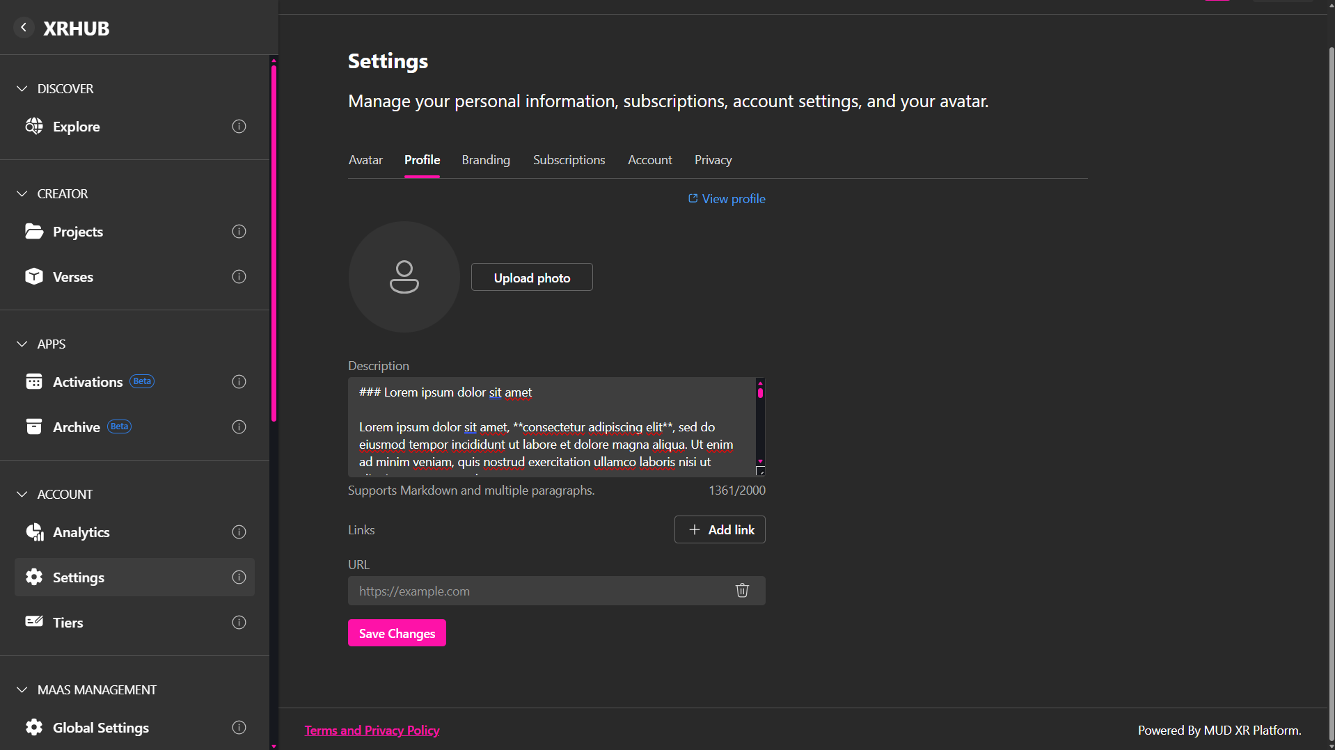 Create custom Avatar
