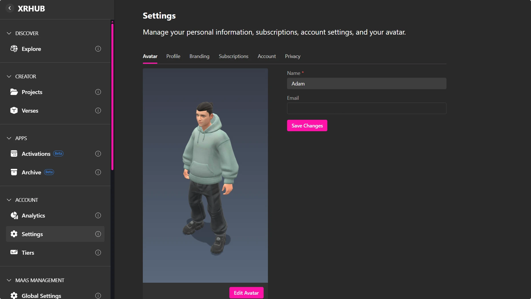 Create custom Avatar