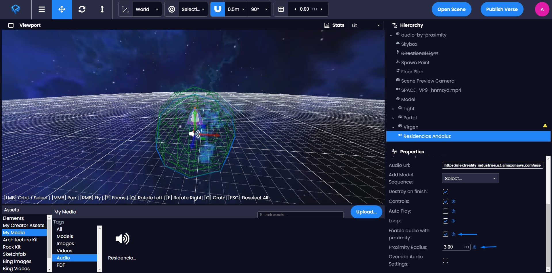 proximity element in Creator