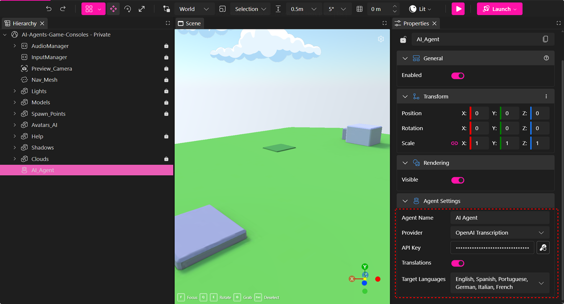 Create API Key Button