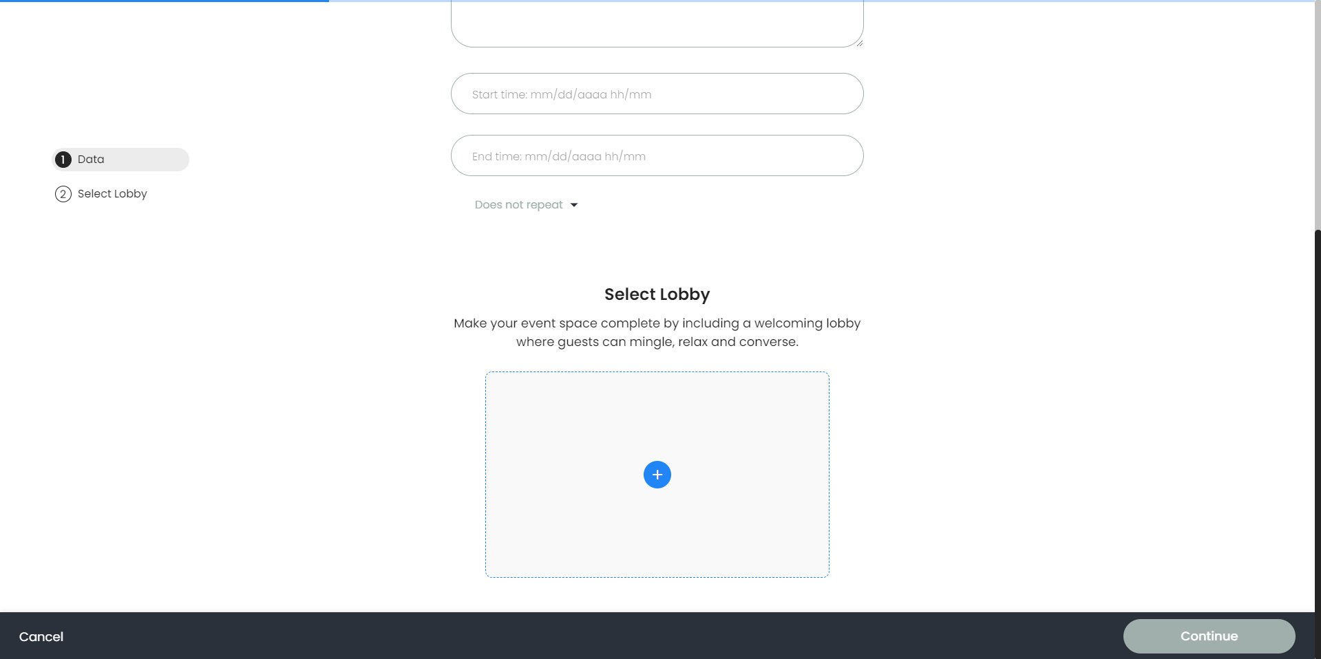 Screenshot Event Privacy page